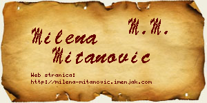 Milena Mitanović vizit kartica